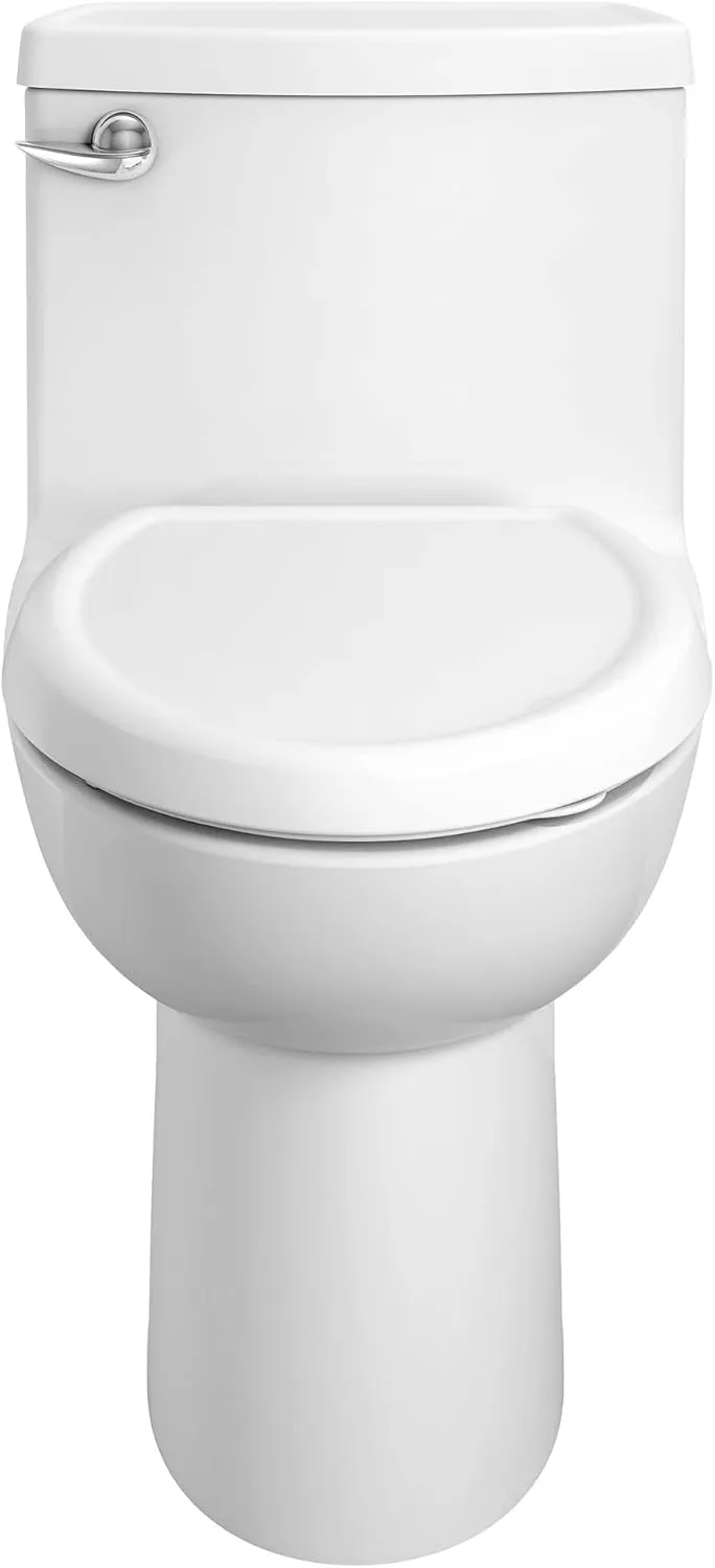 American Standard 612AA001.020 Compact Cadet 3, One-Piece Toilet with Slow-Close Seat and Wax Ring, Elongated Front, Left-Hand Flush, White, 1.28 gpf