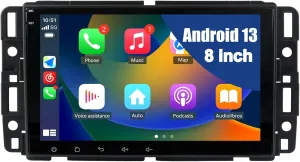 Android 13 [2G 64G] Car Radio for GMC Sierra Yukon Chevrolet Buick Chevy Silverado,8 Inch Touch Screen Stereo with GPS WiFi SWC Wireless Apple CarPlay Android Auto