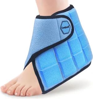 Ankle Ice Pack Wrap for Swelling with 2 Hours Long Lasting Cold, Reusable Ankle Foot Cold Wrap for Sprained, Achilles Tendonitis, Plantar Fasciitis Relief, Heel Pain