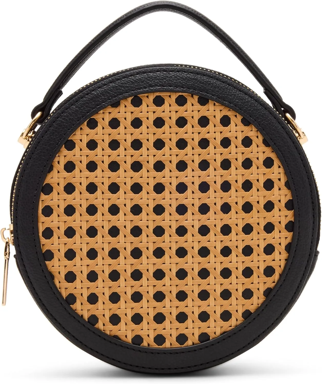 Anne Klein Womens Caning Circle Bag, Natural/Black