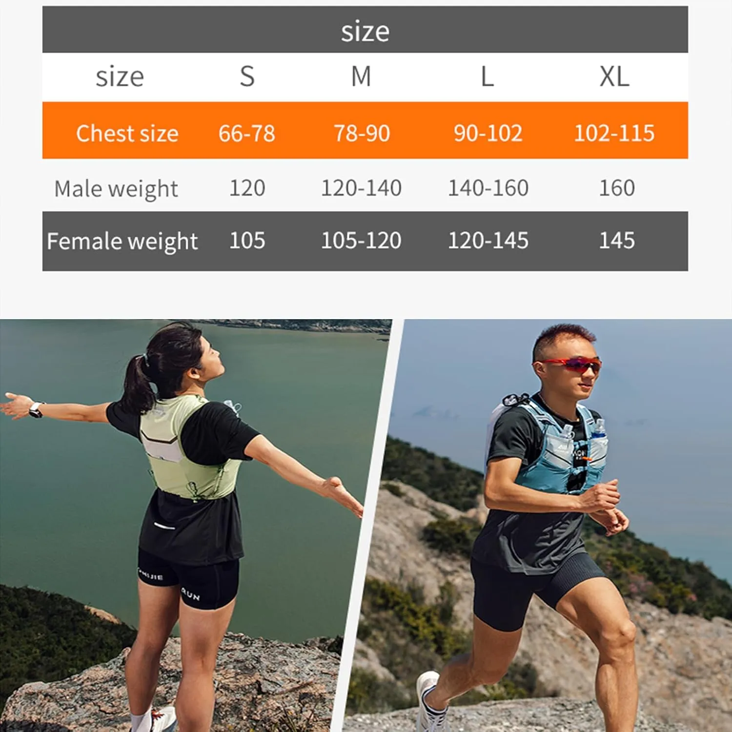 AONIJIE Running Vest Backpack 5L with External Trekking Poles Storage Bag Lightweight Pack for Trail Run Race