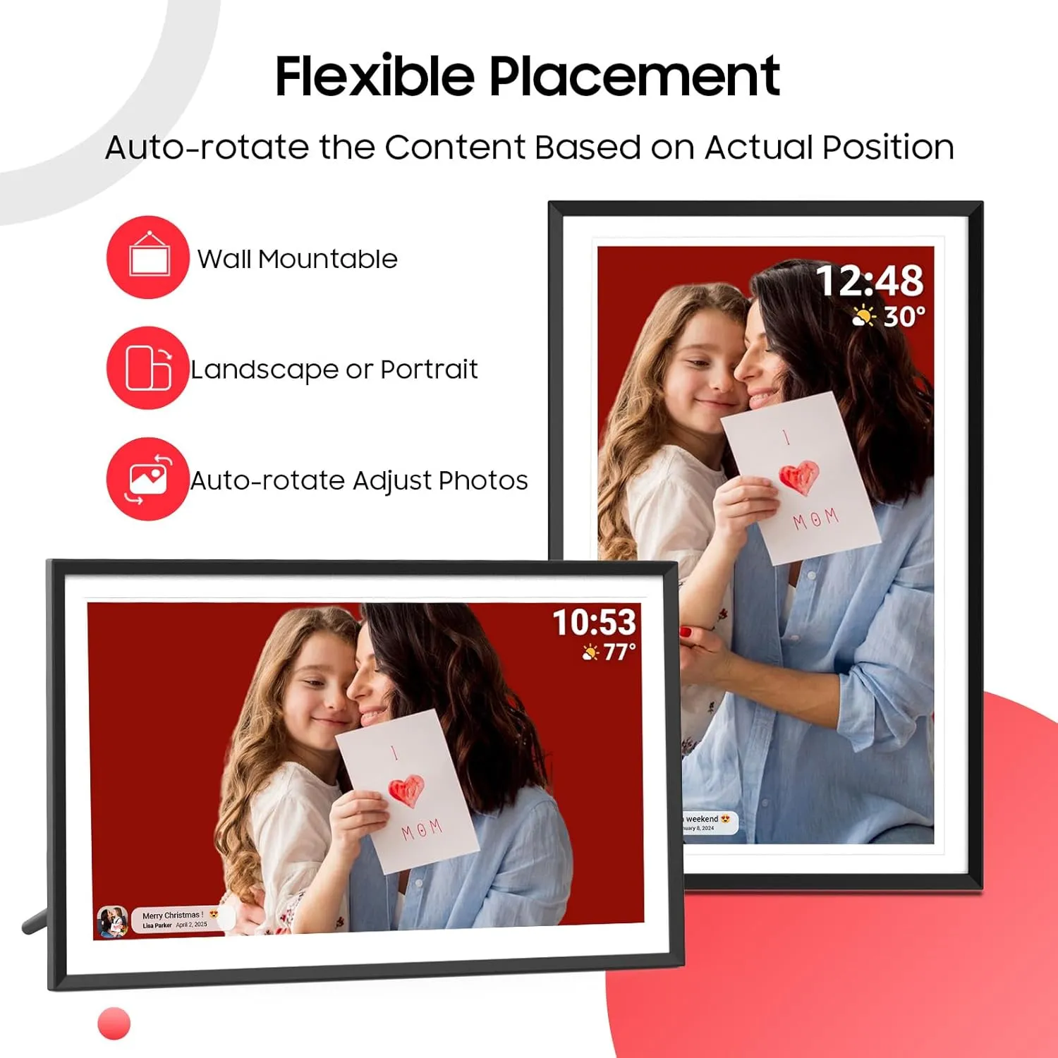 ApoloSign Digital Picture Frame 15.6 inch, WiFi Digital Photo Frame with 32GB Storage, 1920x1080 FHD IPS Touch Screen, Auto-Rotate, Easy Setup to Share Photos or Videos Instantly via Frameo App