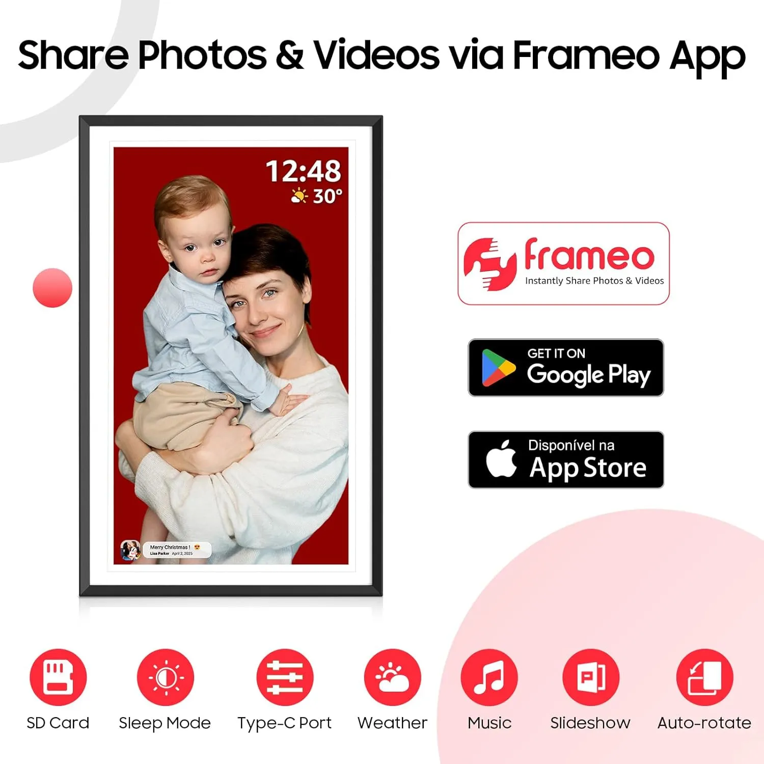 ApoloSign Digital Picture Frame 15.6 inch, WiFi Digital Photo Frame with 32GB Storage, 1920x1080 FHD IPS Touch Screen, Auto-Rotate, Easy Setup to Share Photos or Videos Instantly via Frameo App