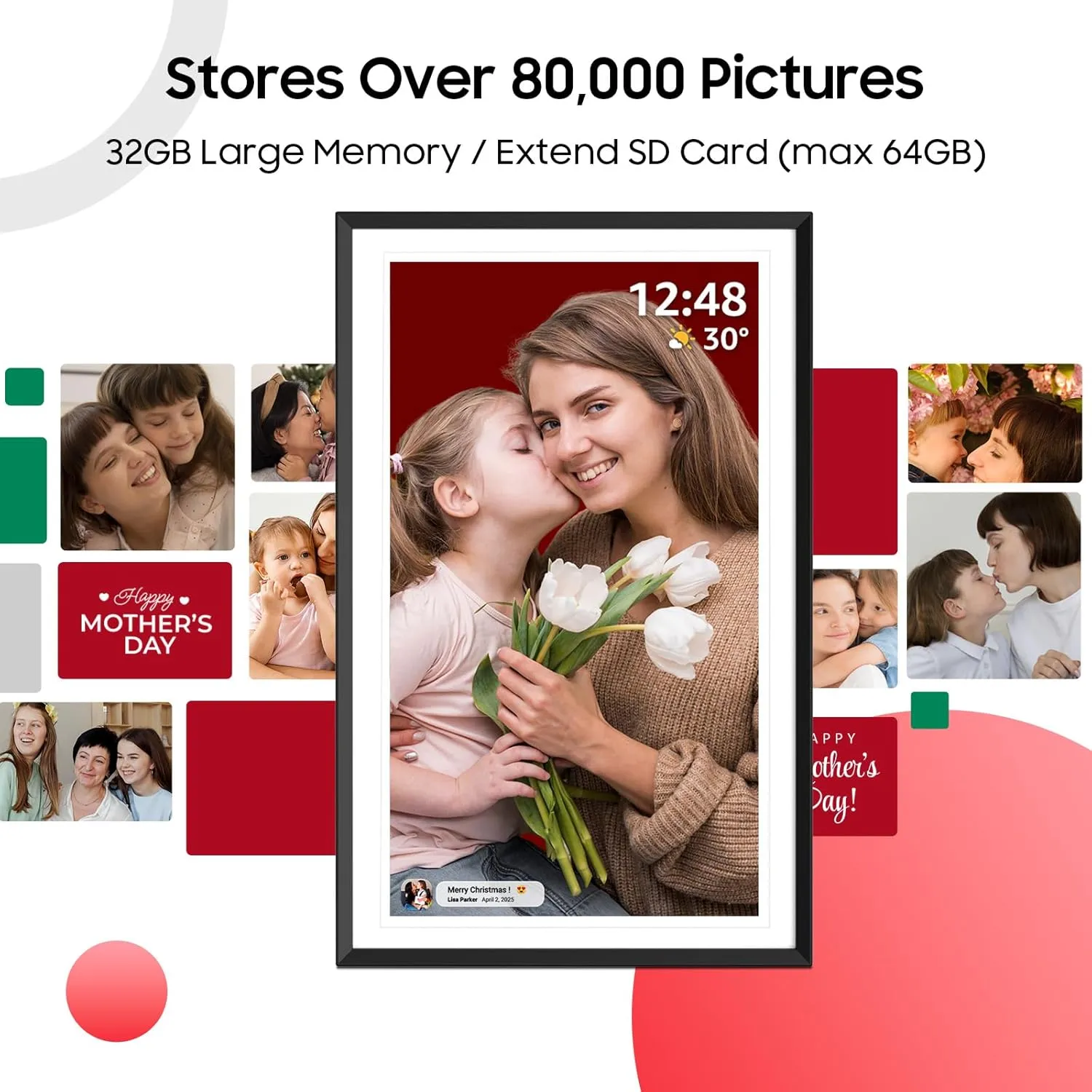 ApoloSign Digital Picture Frame 15.6 inch, WiFi Digital Photo Frame with 32GB Storage, 1920x1080 FHD IPS Touch Screen, Auto-Rotate, Easy Setup to Share Photos or Videos Instantly via Frameo App