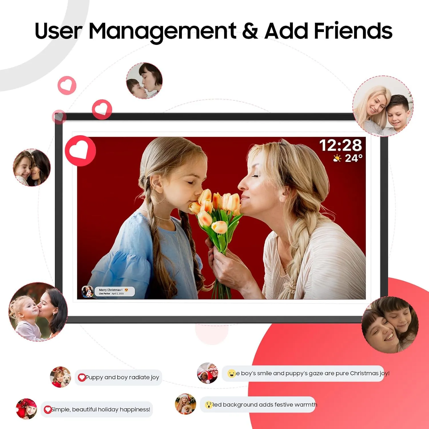 ApoloSign Digital Picture Frame 15.6 inch, WiFi Digital Photo Frame with 32GB Storage, 1920x1080 FHD IPS Touch Screen, Auto-Rotate, Easy Setup to Share Photos or Videos Instantly via Frameo App