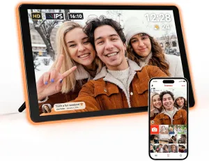 ApoloSign Neon Light Digital Picture Frame - 10.1" HD Display | AI Color-Changing LED Strip Digital Photo Frame | Quick Share Photos/Videos, Easy Setup in Frameo App | Best Digital Frame for Gifting