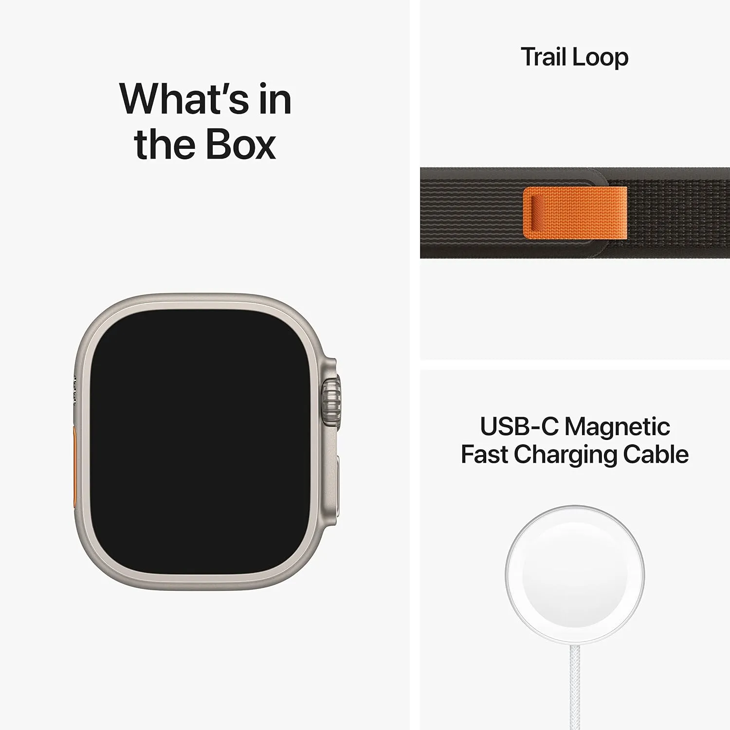Apple Watch Ultra [GPS   Cellular 49mm] Titanium Case with Black/Gray Trail Loop, M/L (Renewed)