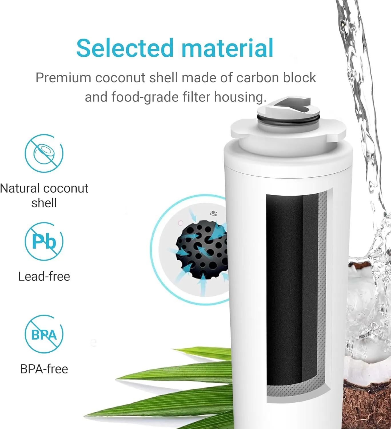 AQUA CREST 51300C Replacement Water Filter for Elkay® 51300C, [WITH CHIP] Compatible with Elkay® ezH20® and Halsey Taylor® Bottle Filling Stations, NSF/ANSI Certified, 3000 Gallons, 2 Count