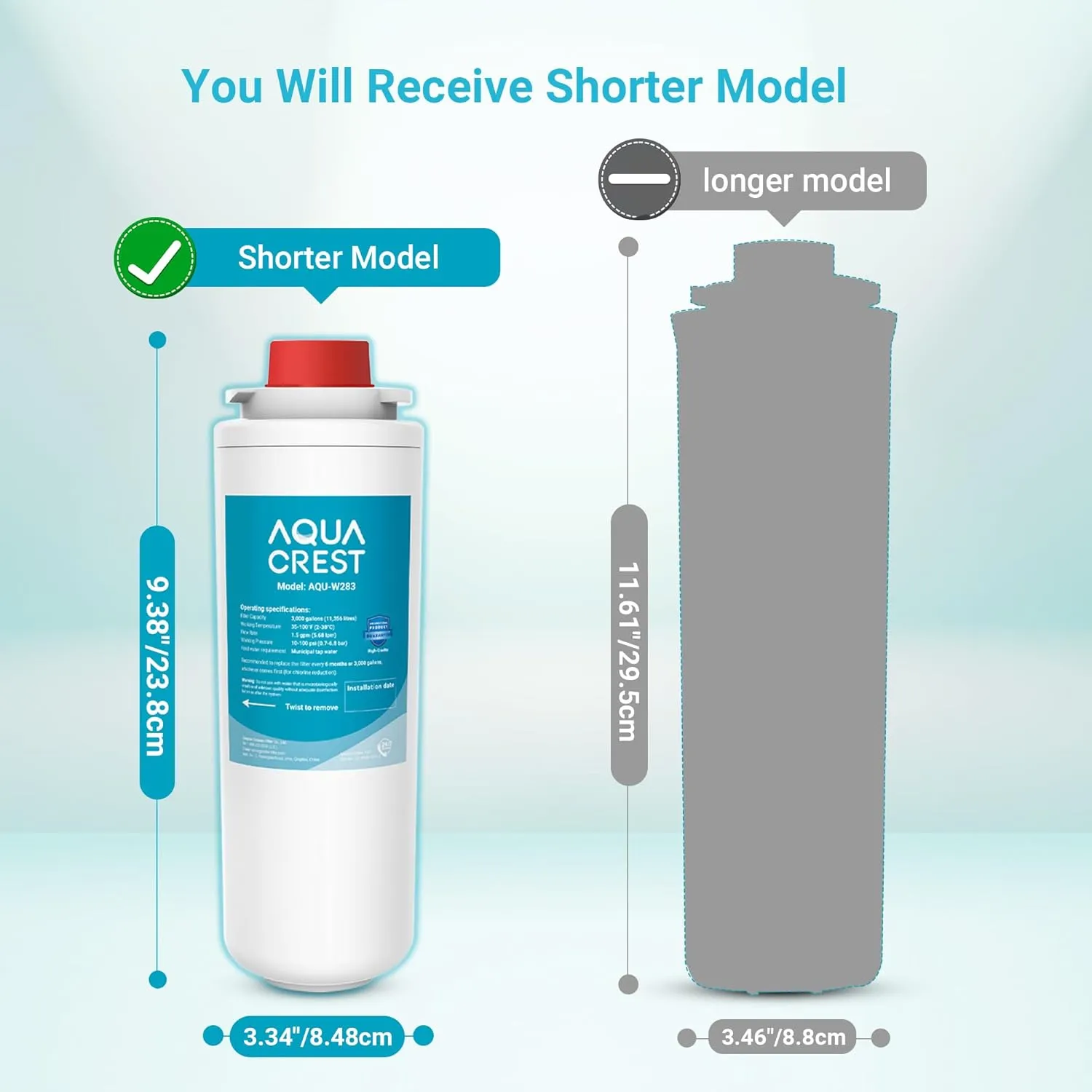AQUA CREST 51300C Replacement Water Filter for Elkay® 51300C, [WITH CHIP] Compatible with Elkay® ezH20® and Halsey Taylor® Bottle Filling Stations, NSF/ANSI Certified, 3000 Gallons, 2 Count