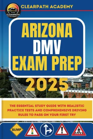 Arizona DMV Exam Prep 2025: The Essential Study Guide with Realistic Practice Tests and Comprehensive Driving Rules to Pass on Your First Try Paperback – April 10, 2025