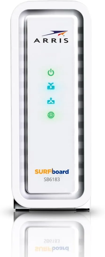 ARRIS (SB6183-RB) Cable Modem - Fast DOCSIS 3.0 16x4 Gigabit Cable Modem, For Comcast Xfinity, Cox, Spectrum and more, 1 Gbps Port, 400 Mbps Max Internet Speed, 2 Year Warranty - Renewed