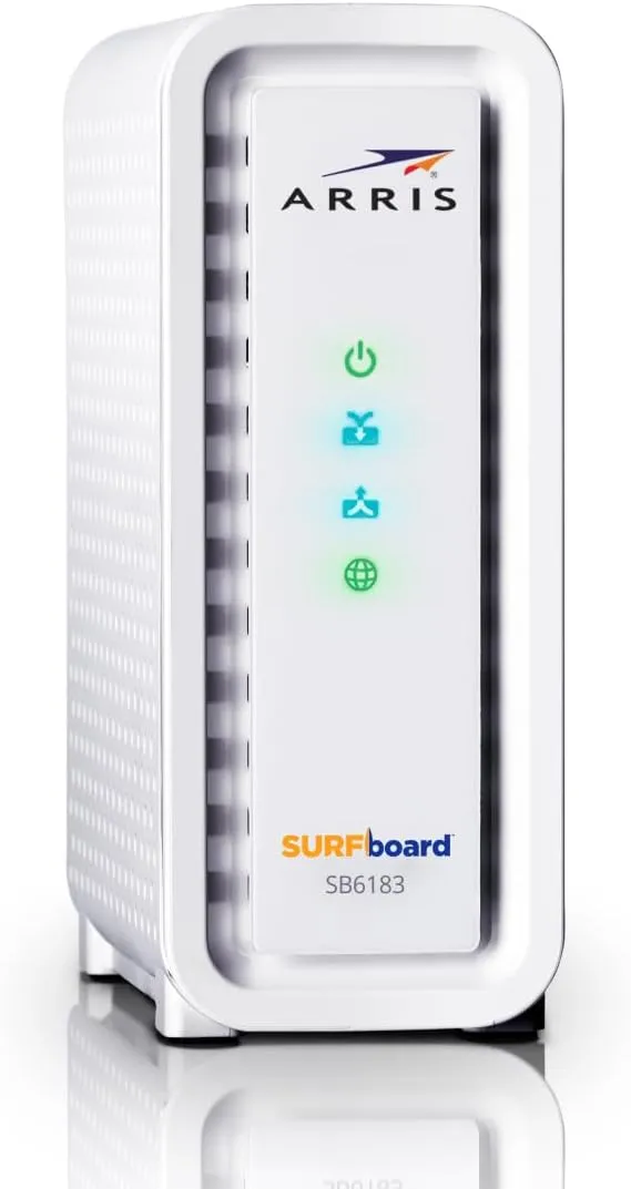 ARRIS (SB6183-RB) Cable Modem - Fast DOCSIS 3.0 16x4 Gigabit Cable Modem, For Comcast Xfinity, Cox, Spectrum and more, 1 Gbps Port, 400 Mbps Max Internet Speed, 2 Year Warranty - Renewed