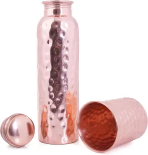 Artisan Copper 100% Pure Copper Bottle (32oz/950ml) & Tumbler–Handcrafted, hammered finish, leak-proof, and lab-tested Perfect for gym, office, travel and gifting. Stay hydrated the Ayurvedic way