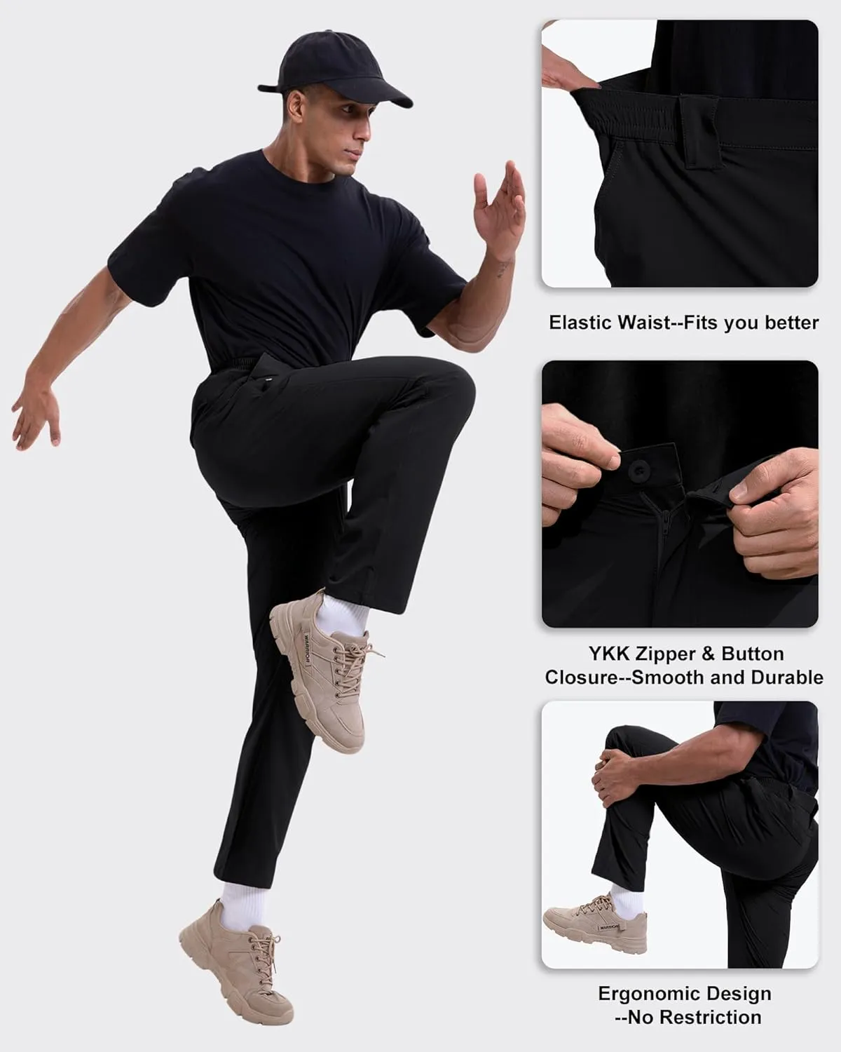 Arunlluta Hiking Pants Men Quick Dry Travel Pants for Men Stretch Work Pants Lightweight Mens Golf Pants Water Resistant
