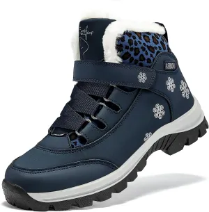 ASHION Womens Snow Boots Warm Fur Lined Winter Boots Comfortable Ankle Booties Outdoor Hiking Boots for Women