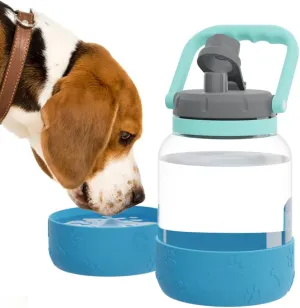 asobu Barkley Dog Tritan Bottle 50 Ounce with a Detachable Silicone Bowl (Blue) [Video Game] [video game]