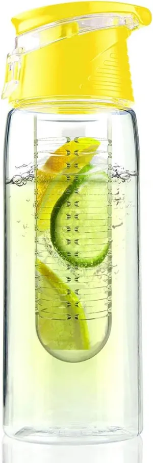 Asobu Flavor It Infuser Water Bottle Pure Fruit Flavour 2 Go, Yellow ,20 oz