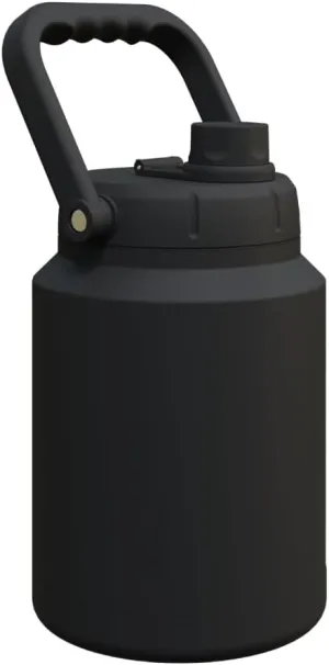 Asobu Mighty Stainless Steel Double Walled Insulated Outdoor Water Jug 68 Ounces - Half Gallon (Black)
