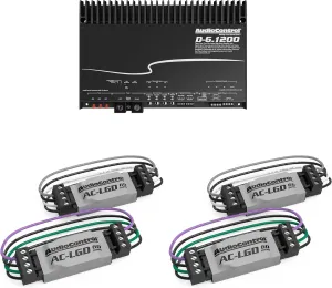 AudioControl D-6.1200 6-Channel Car Amplifier with Digital Signal Processing with 2 Pairs AudioControl AC-LGD 60 Load generating Devices
