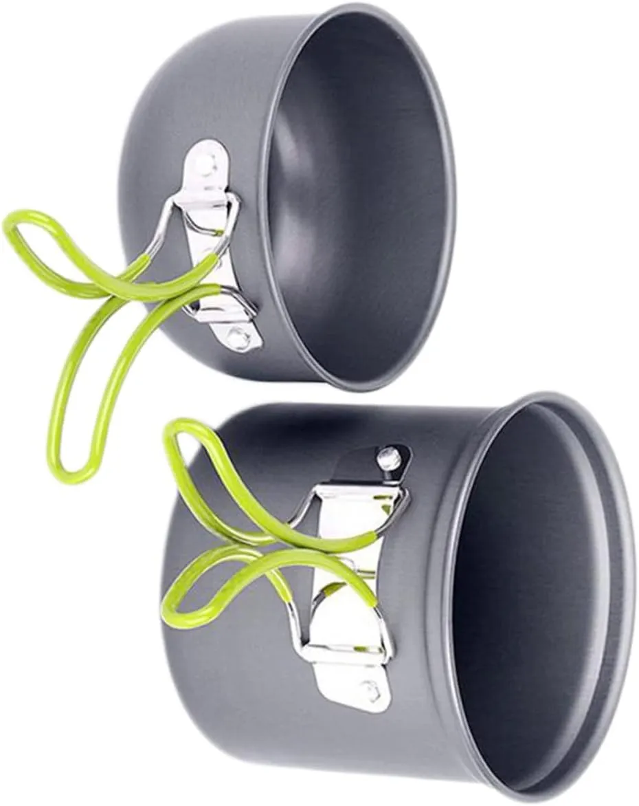 Backpacking Cook Set for One Person Camping Pan Cooking Utensils Foldable Pot Essential Camping Accessories