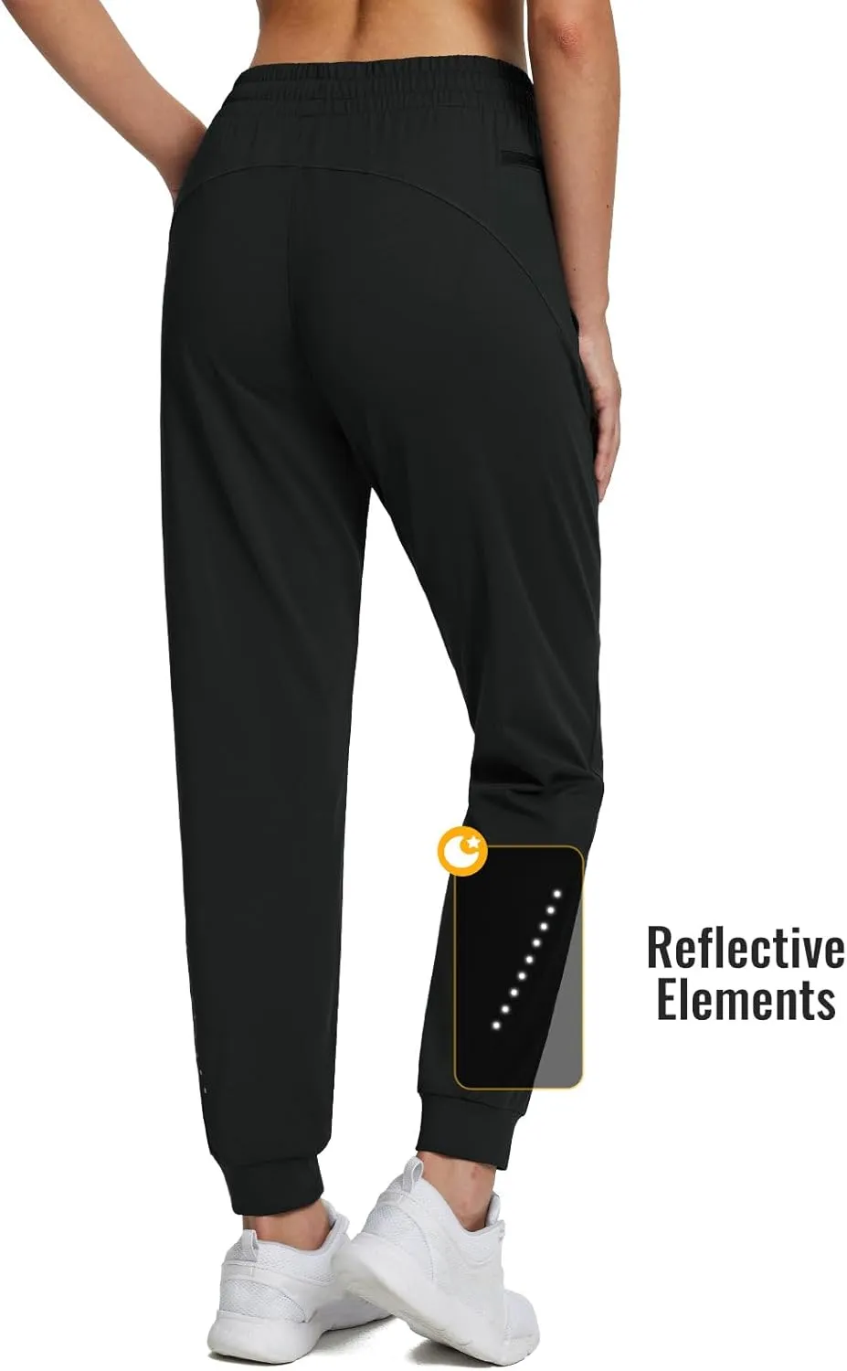 baleaf Women's Fleece Lined Pants Joggers Water-Resistant Zipper Pocket Thermal Sweatpants Winter Running Hiking Jogging