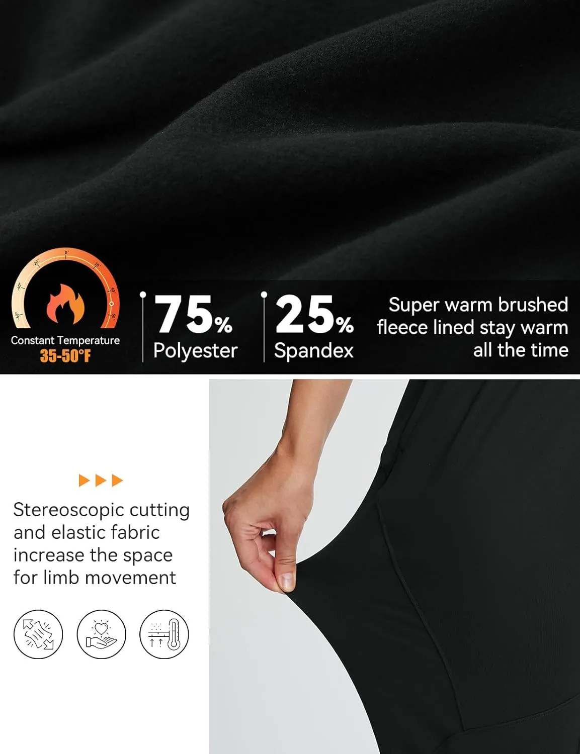 baleaf Women's Fleece Lined Pants Joggers Water-Resistant Zipper Pocket Thermal Sweatpants Winter Running Hiking Jogging
