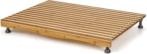Bamboo Stovetop Cover & Countertop Cutting Board with Adjustable Legs, Dual-purpose Chopping Board for Gas Electric Stove Burner, Workspace Block Cover for RV Camping Camper