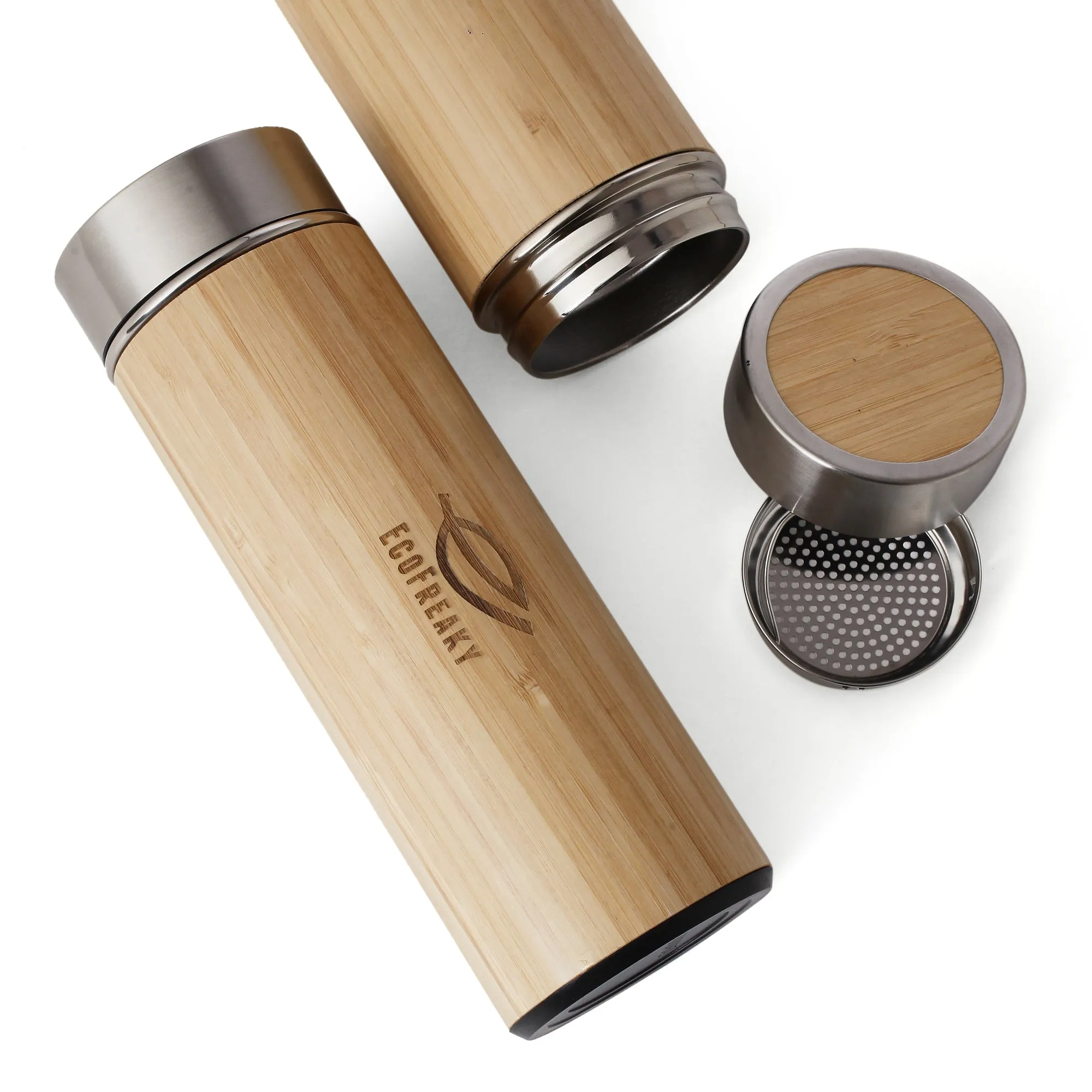 Bamboo Water bottle | With Insulated Stainless Steel Case and Tea Filter