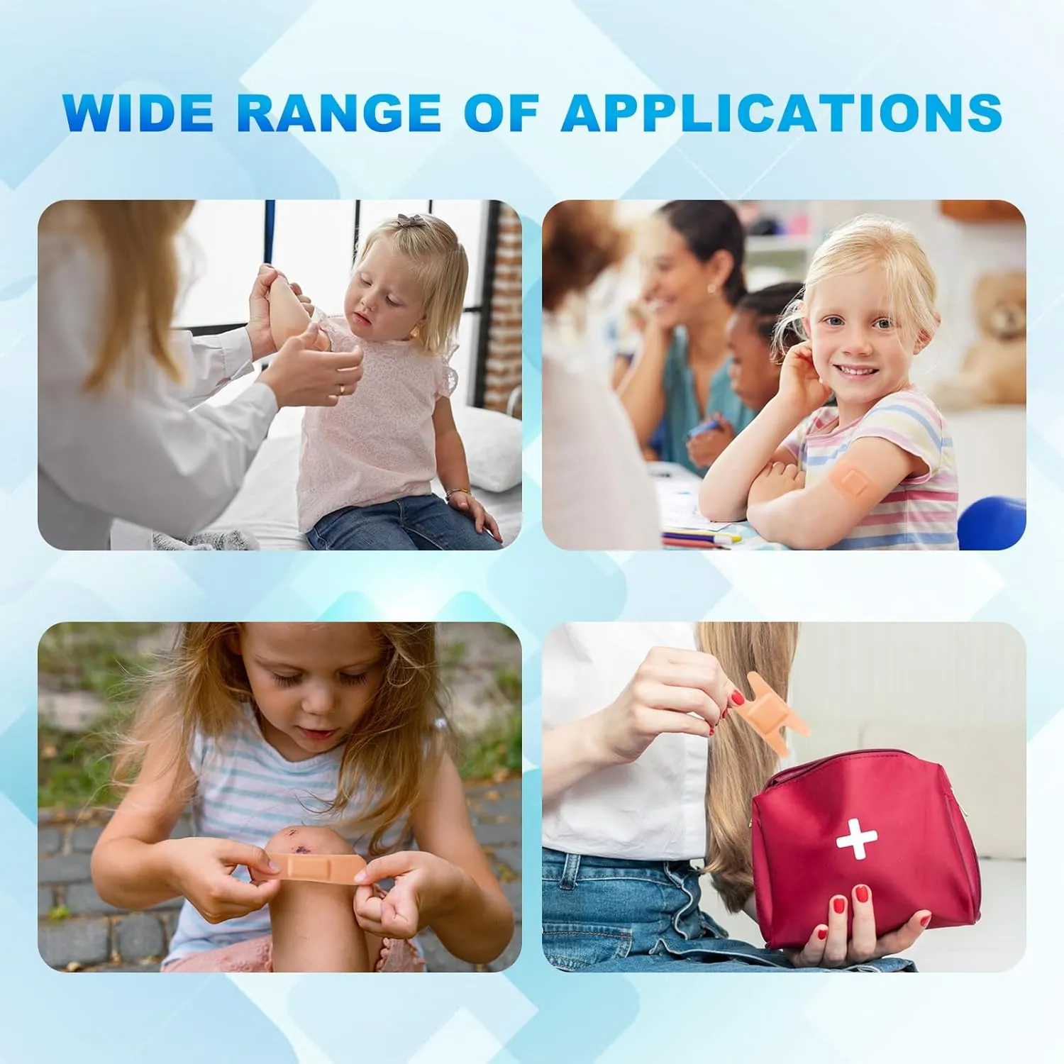 Bandage Variety Pack - 800 Pcs Assorted, Large Adhesive Fingertip, Waterproof Breathable for First Aid and Protect Wounds (10 Styles)