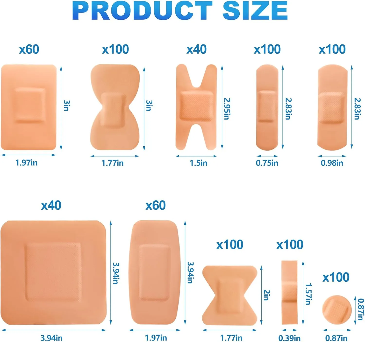 Bandage Variety Pack - 800 Pcs Assorted, Large Adhesive Fingertip, Waterproof Breathable for First Aid and Protect Wounds (10 Styles)
