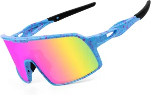 BangLong Polarized Cycling Glasses Sports Sunglasses, UV400 Protection, Men Women Running Fishing Driving Baseball Glasses