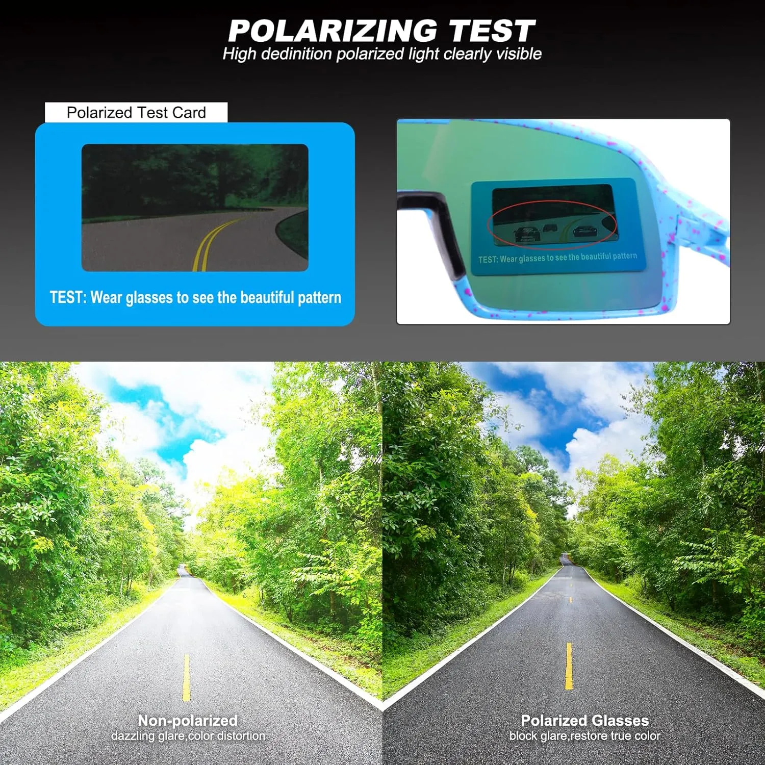 BangLong Polarized Cycling Glasses Sports Sunglasses, UV400 Protection, Men Women Running Fishing Driving Baseball Glasses
