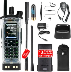 BAOFENG DM-32 DM32 10W Ham 2 Way Radio GPS Matching Writing Frequency Satellite Positioning Type-C DM32(1PC) (Transparent)