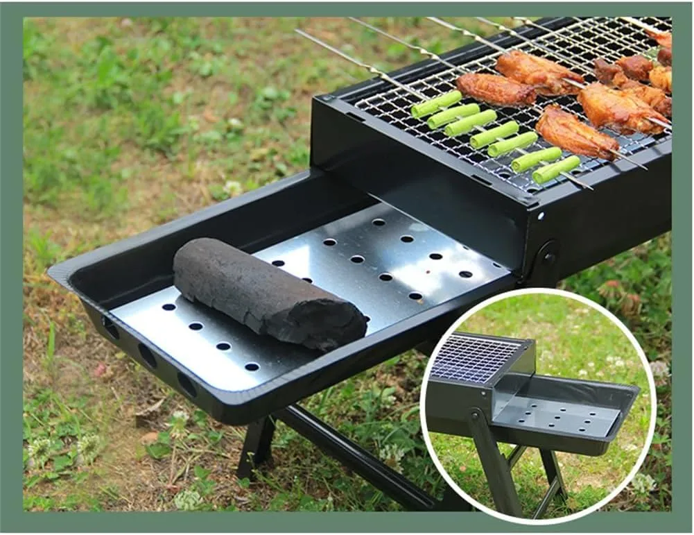 Barbecue Grill Smokeless Barbecue Rack Household Folding Charcoal Grill Camping Outdoor Barbecue Tray