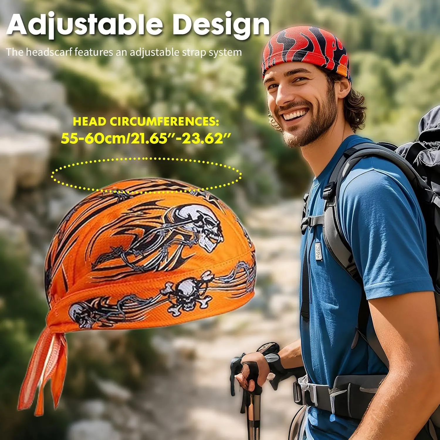 Barelove 6Pcs Do Rag Skull Caps for Men, Breathable Cooling Doo Rags Hat Helmet Linner Beanie Cycling Motorcycle Bandana