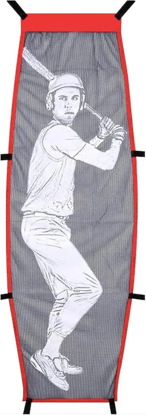 Baseball Softball Pitching Dummy Batter Foldable Design 70" x 21" Pitching Target Aid for Enhance Accuracy Sturdy Polyester Net Easy Setup