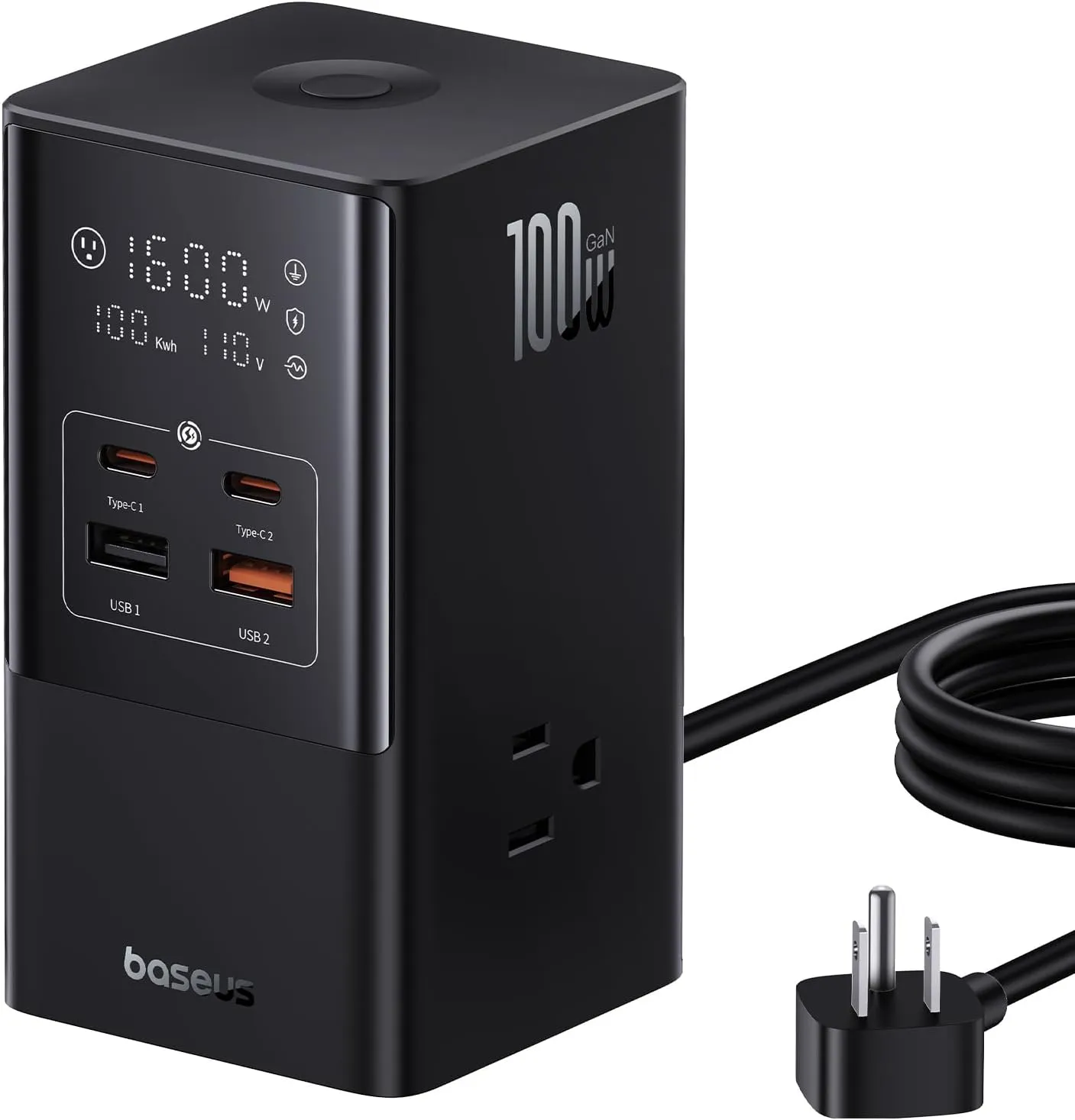 Baseus 7-in-1 USB C Charging Station, 100W PowerCombo Fast Charging Power Strip with 3AC 2U 2C USB, USB C Charging Station for Desktop Accessories, MacBook, Tablets in Office, Home and Dorm