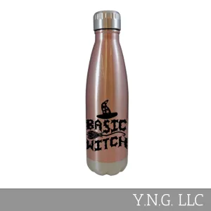 Basic Witch Halloween Theme Rose Gold 17oz Water Bottle LA5136