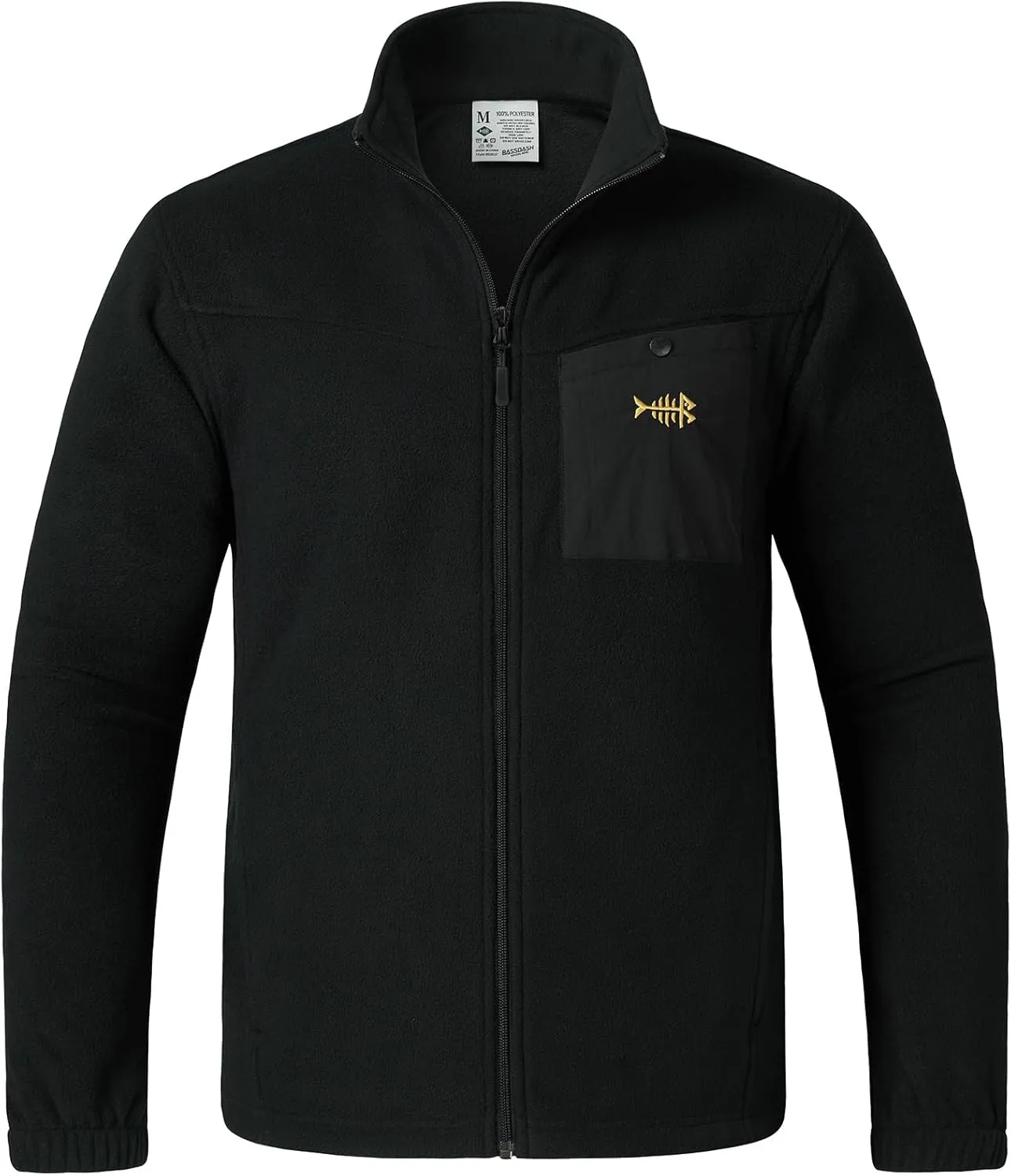 BASSDASH AllDay Men’s Full Zip Fleece Jacket Soft Sweatshirt Breathable Mid-Weight Polar Fleece Winter Coat with Pockets
