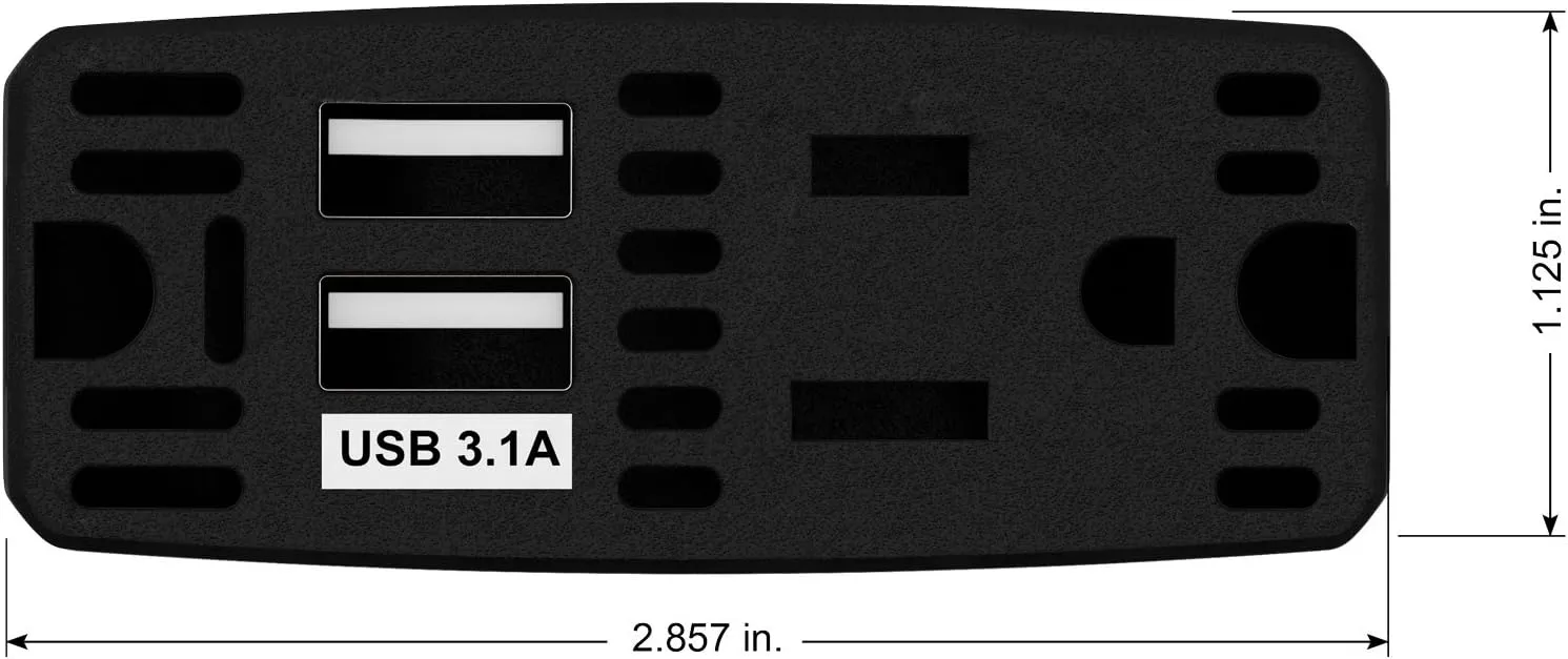 Battery Tender 120 Watt Power Inverter - 12 Volt DC to 115 Volt AC Car Inverter with 5 Volt Dual USB Car Adapter - Portable 120W Power for Camping, Lamps, Phones, and More - 026-0002-DL-WH