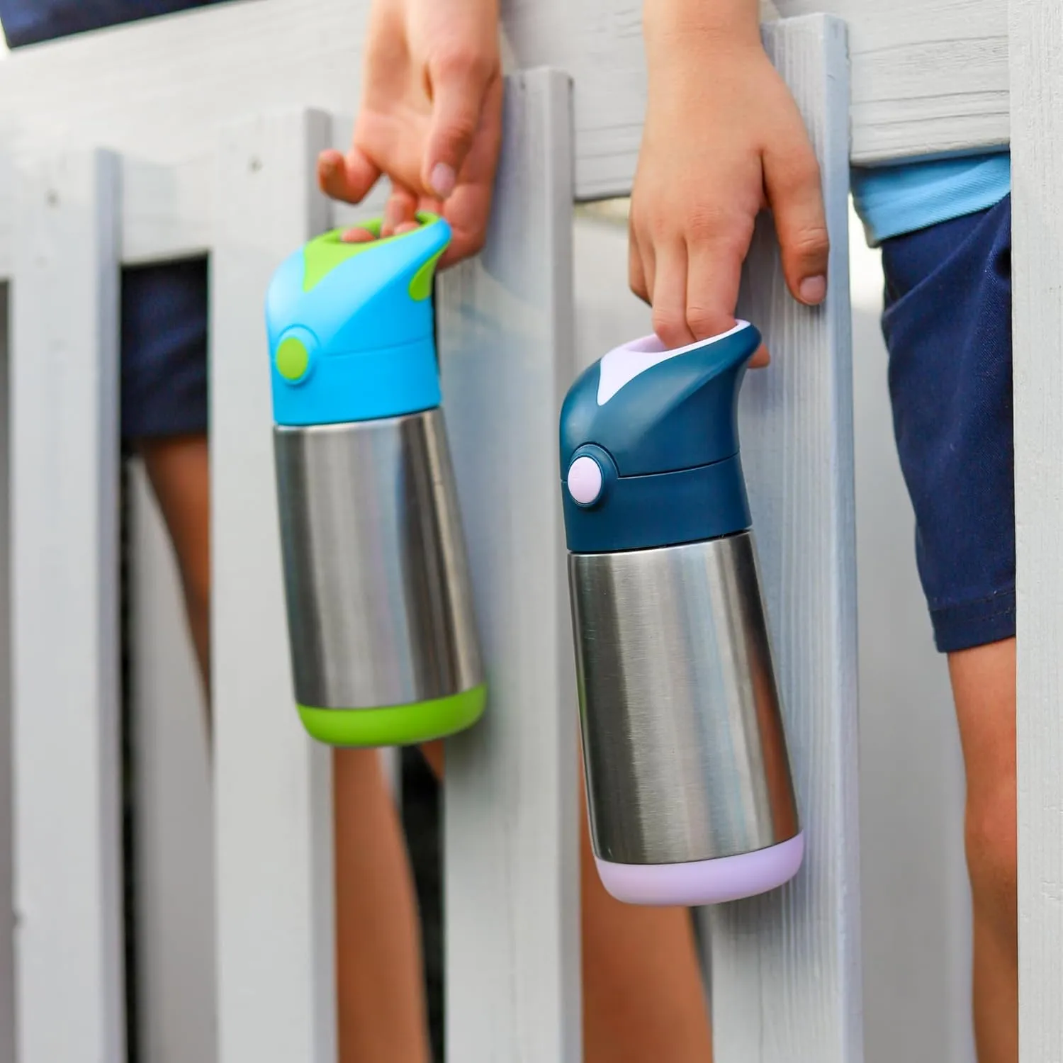 b.box 16.9 oz Insulated Water Bottle - Keeps Drinks Cold 15 Hours, Warm 8 Hours, Triple Wall Stainless Steel Kids Water Bottle w/Free Flow Silicone Straw, Leakproof & Dishwasher Safe