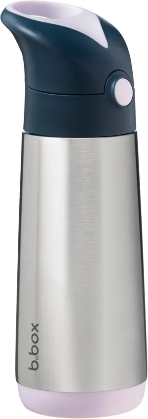 b.box 16.9 oz Insulated Water Bottle - Keeps Drinks Cold 15 Hours, Warm 8 Hours, Triple Wall Stainless Steel Kids Water Bottle w/Free Flow Silicone Straw, Leakproof & Dishwasher Safe