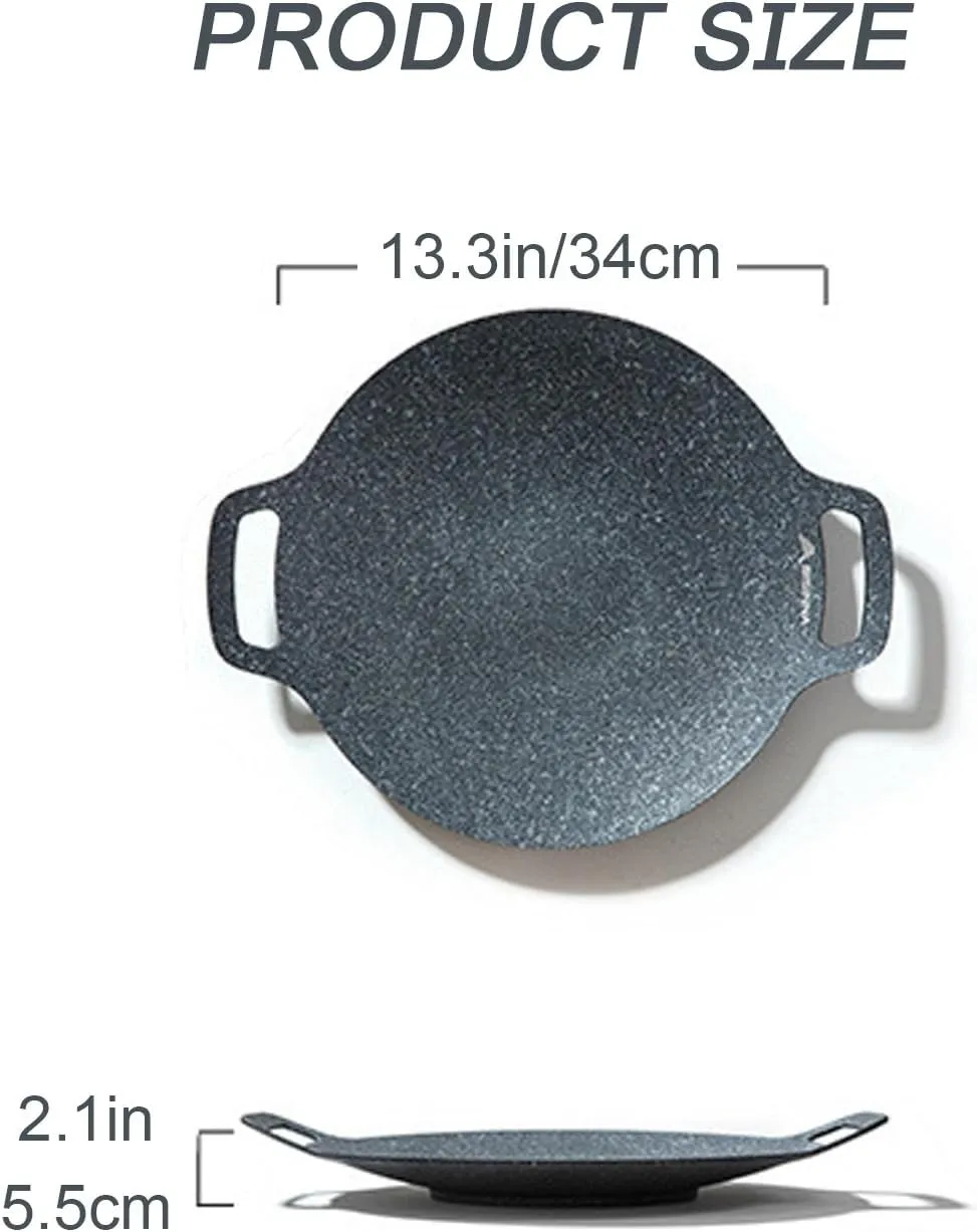 BBQ Grill Non-Stick Camping Pot, Natural Material Camping Cooking Pot, Can be Used for Both Home and Outdoor Stoves
