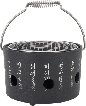 BBQ Stove Portable Multifunctional Aluminum Stainless Steel Charcoal Grill for Camping (Small 9x9x11cm/ 3.54x3.54x4.33in)