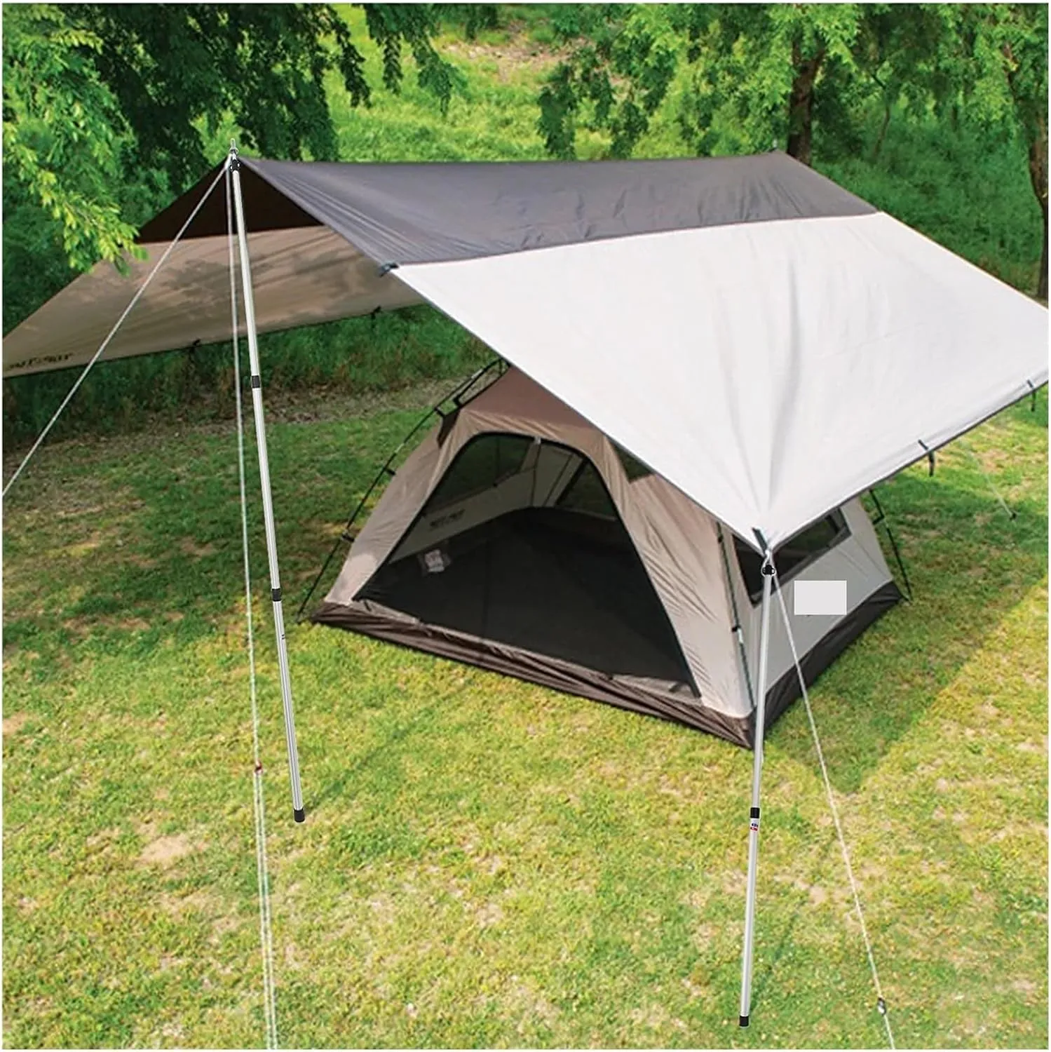 BCcamping player's first choice Thicken Aluminum Alloy Tent Pole Adjustable Tent Support Rod Beach Shelter Tarp Awning Pole Replacement Poles Camping Hiking Camping bracket(Silver 1pc 230cm)