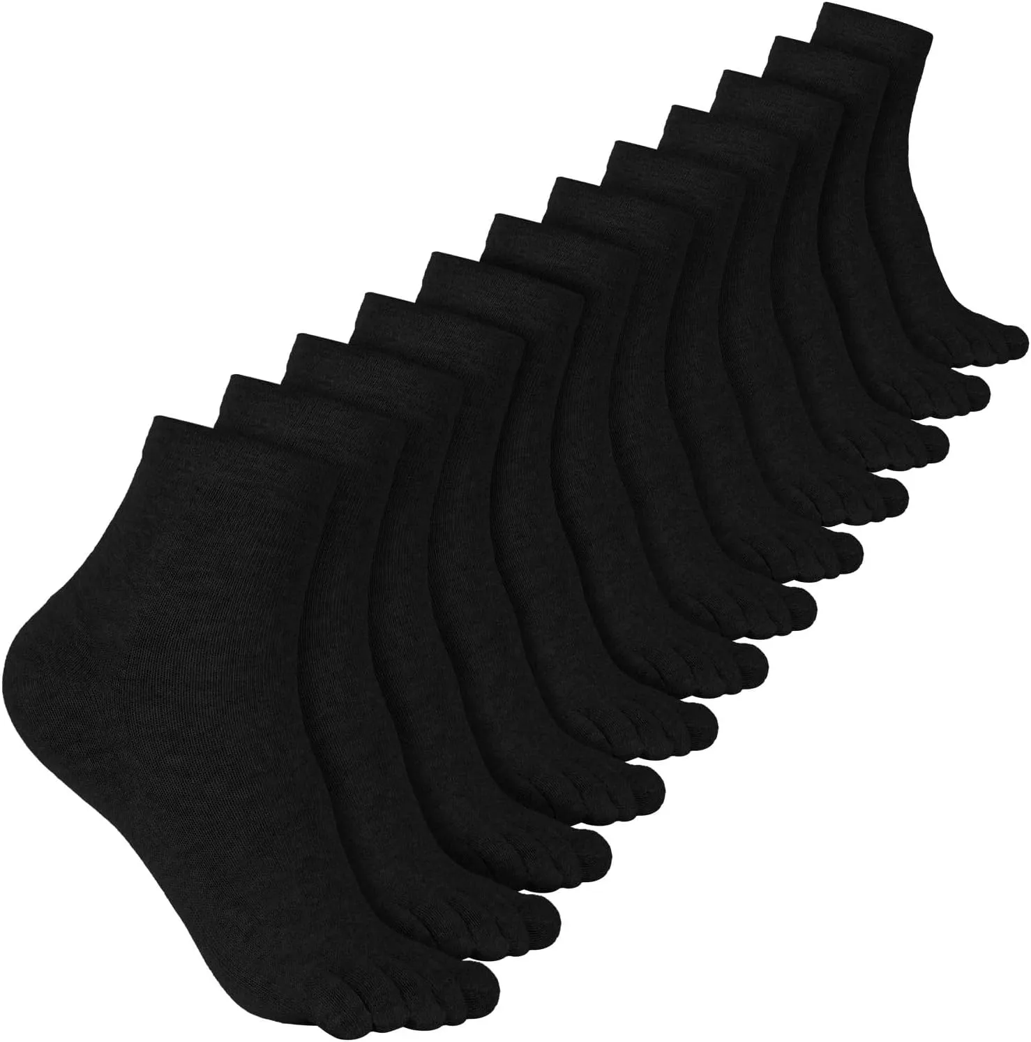 Bencailor 6 Pairs Women Toe Socks Cotton Breathable Compression Crew Five Toe Sock for Women Men Athletic Running