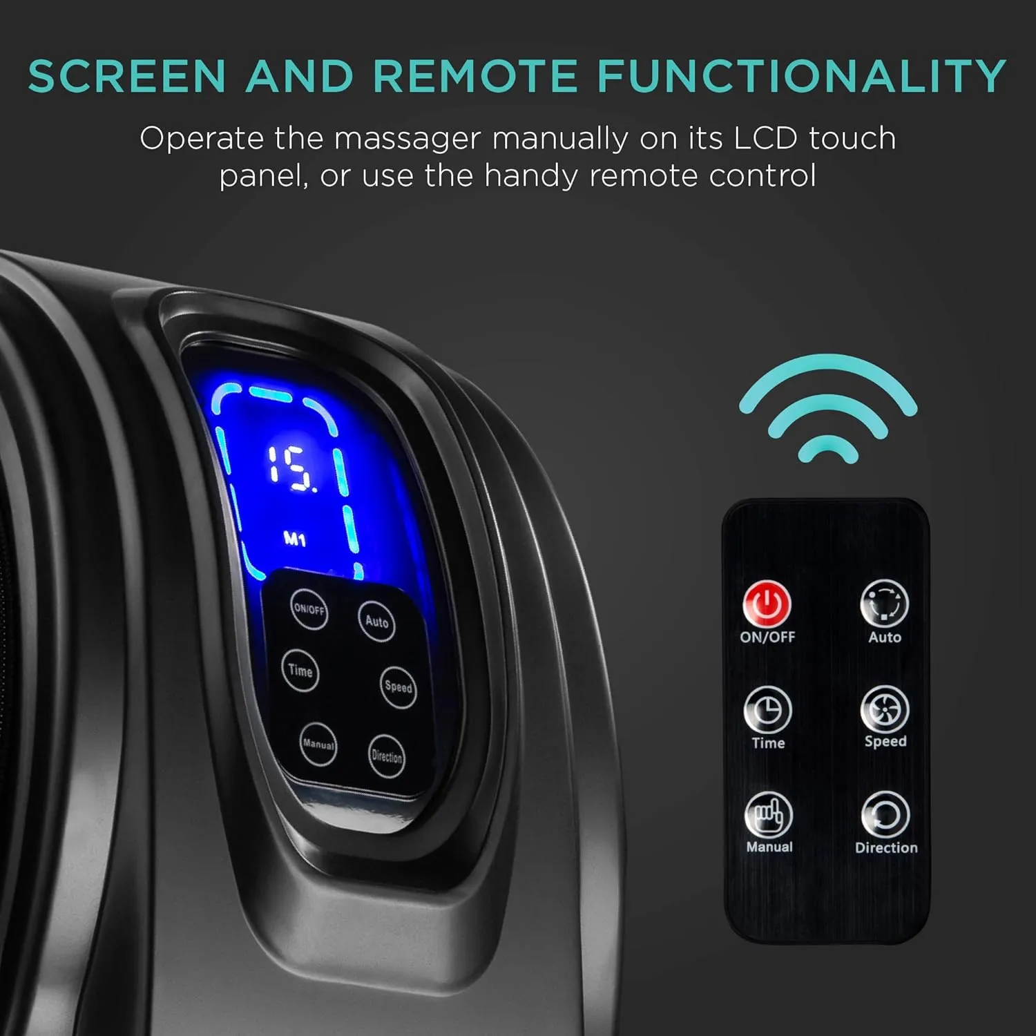 Best Choice Products Shiatsu Foot Massager for Pain Relief, Plantar Fasciitis, Neuropathy, Blood Circulation, Remote Control w/Compact Design - Black