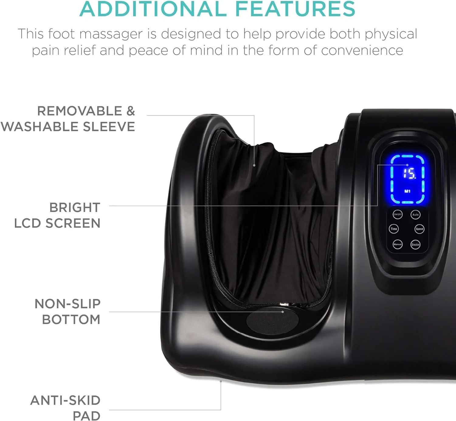 Best Choice Products Shiatsu Foot Massager for Pain Relief, Plantar Fasciitis, Neuropathy, Blood Circulation, Remote Control w/Compact Design - Black