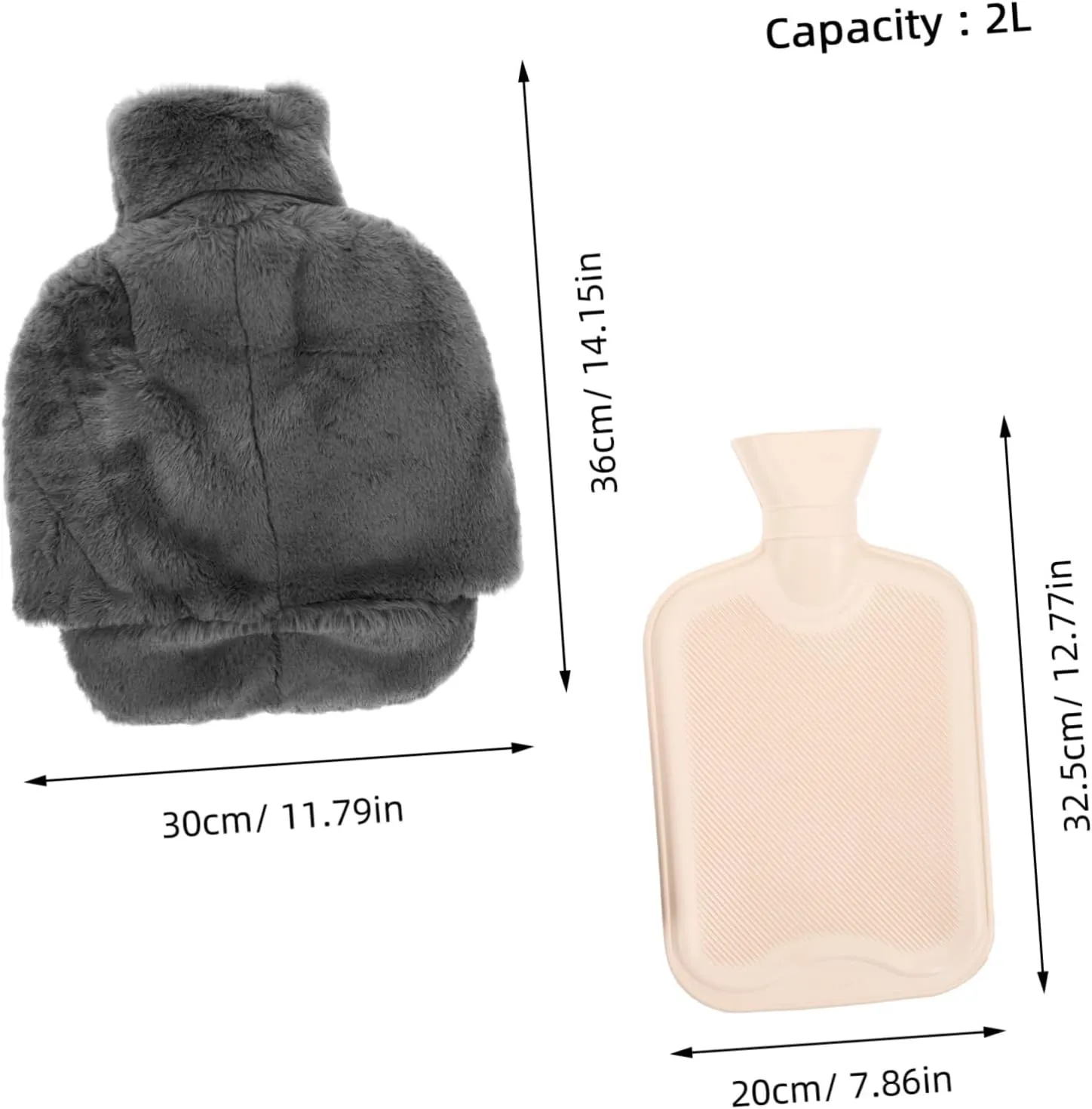 BESTYASH Warm Water Bottle with Cover Multifunctional Foot Warmer Insulated Heating Pad Refillable Hot Water Bag for Cold Feet Winter Supplies Deep