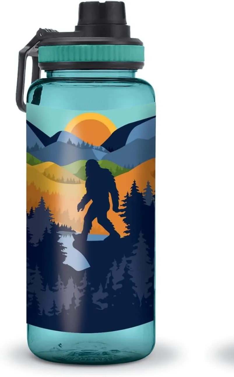 Bigfoot Sports Water Bottle, 34 oz, Insulated, BPA-Free, Dishwasher Safe, Large Capacity, Blue with Bigfoot Design, CMP0732